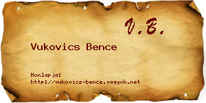 Vukovics Bence névjegykártya
