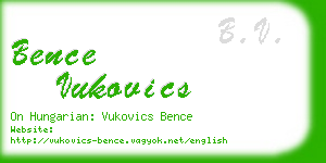 bence vukovics business card